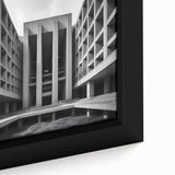 Brutalist Wall Art | Geometric Concrete Architecture | Industrial Canvas
