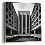 Brutalist Wall Art | Geometric Concrete Architecture | Industrial Canvas