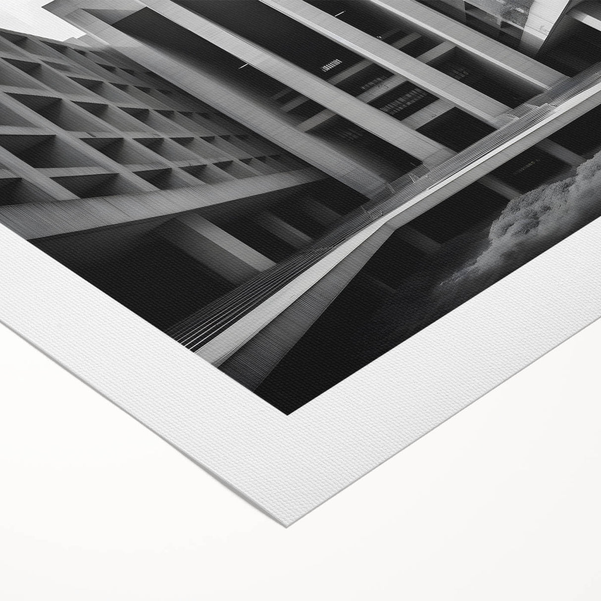 Brutalist Wall Art | Geometric Concrete Architecture | Industrial Canvas