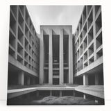 Brutalist Wall Art | Geometric Concrete Architecture | Industrial Canvas