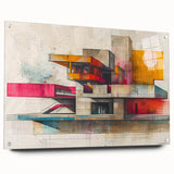 Modern Brutalist Wall Art with Geometric Concrete Forms | Industrial Style