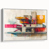 Modern Brutalist Wall Art with Geometric Concrete Forms | Industrial Style