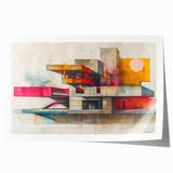 Modern Brutalist Wall Art with Geometric Concrete Forms | Industrial Style