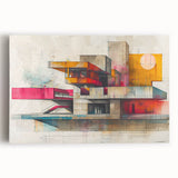 Modern Brutalist Wall Art with Geometric Concrete Forms | Industrial Style