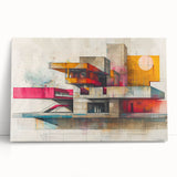 Modern Brutalist Wall Art with Geometric Concrete Forms | Industrial Style