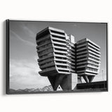 Architectural Brutalist Wall Art | Monochrome Modern Industrial Design