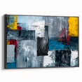 Abstract Brutalist Wall Art | Industrial Geometric Canvas with Bold Colors