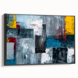 Abstract Brutalist Wall Art | Industrial Geometric Canvas with Bold Colors