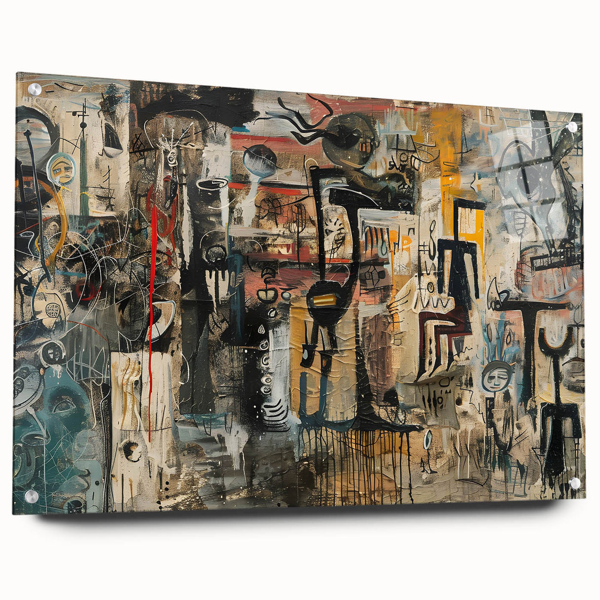 Expressive Brutalist Wall Art | Abstract Geometric Industrial Design Canvas