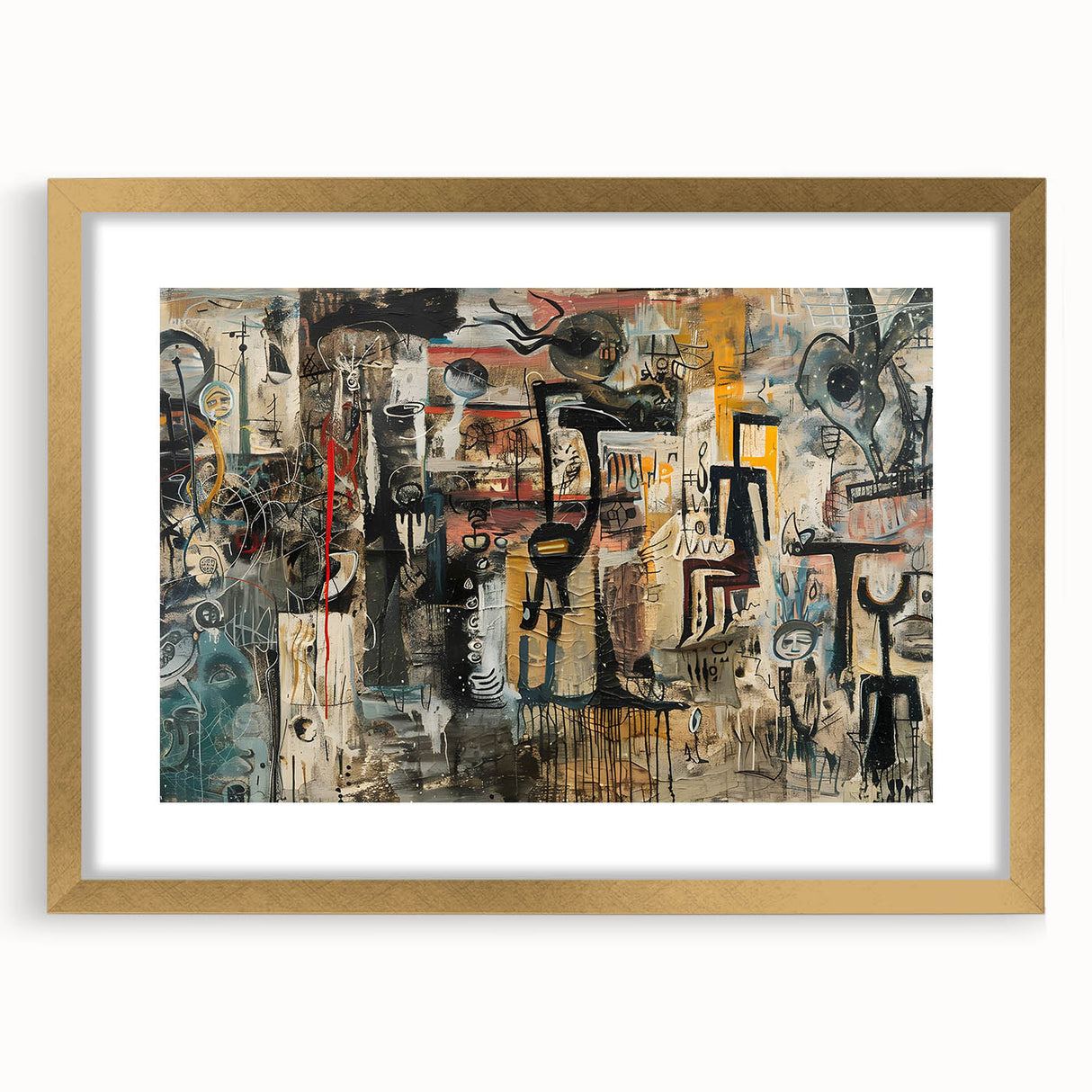 Expressive Brutalist Wall Art | Abstract Geometric Industrial Design Canvas