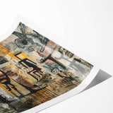 Expressive Brutalist Wall Art | Abstract Geometric Industrial Design Canvas