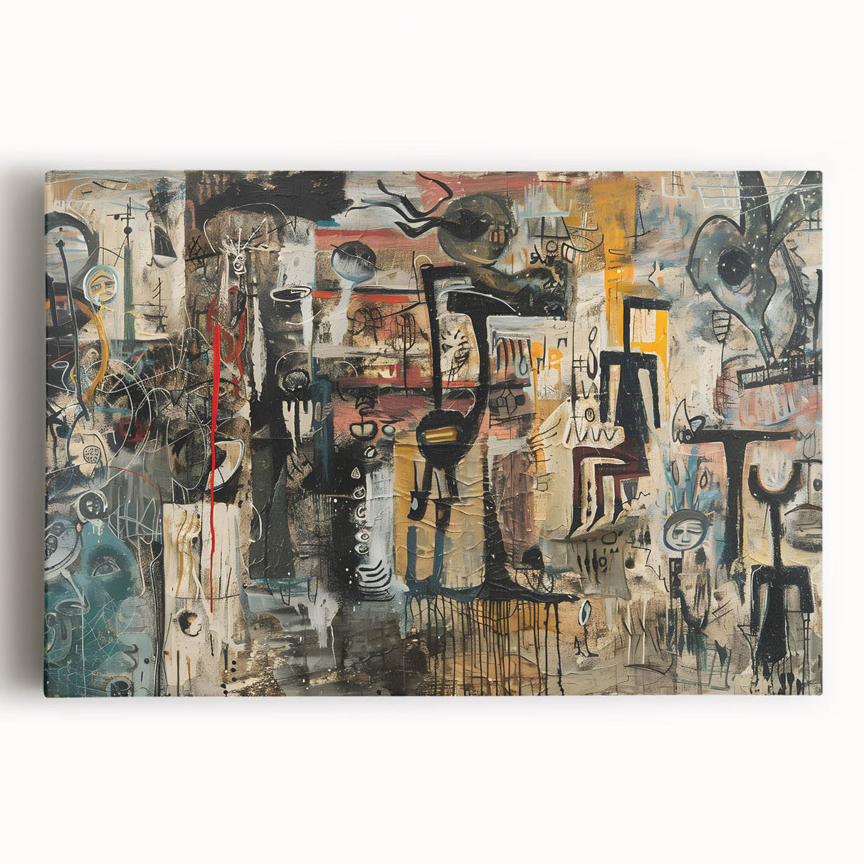Expressive Brutalist Wall Art | Abstract Geometric Industrial Design Canvas