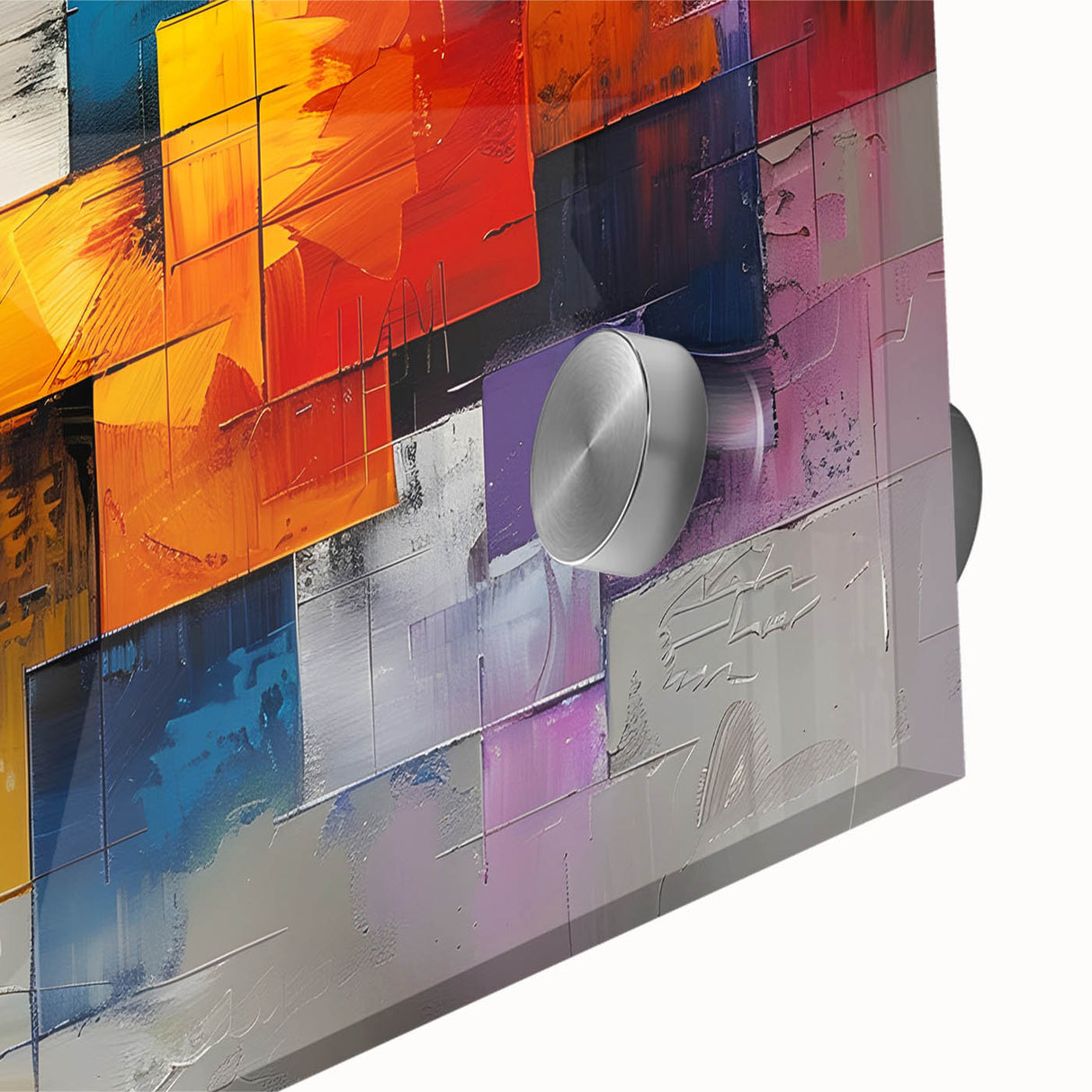 Vibrant Brutalist Wall Art | Colorful Abstract Geometric Industrial Canvas