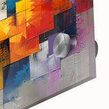 Vibrant Brutalist Wall Art | Colorful Abstract Geometric Industrial Canvas