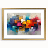 Vibrant Brutalist Wall Art | Colorful Abstract Geometric Industrial Canvas