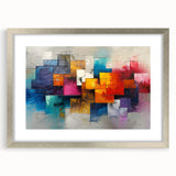 Vibrant Brutalist Wall Art | Colorful Abstract Geometric Industrial Canvas