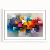 Vibrant Brutalist Wall Art | Colorful Abstract Geometric Industrial Canvas