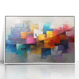 Vibrant Brutalist Wall Art | Colorful Abstract Geometric Industrial Canvas