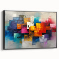 Vibrant Brutalist Wall Art | Colorful Abstract Geometric Industrial Canvas