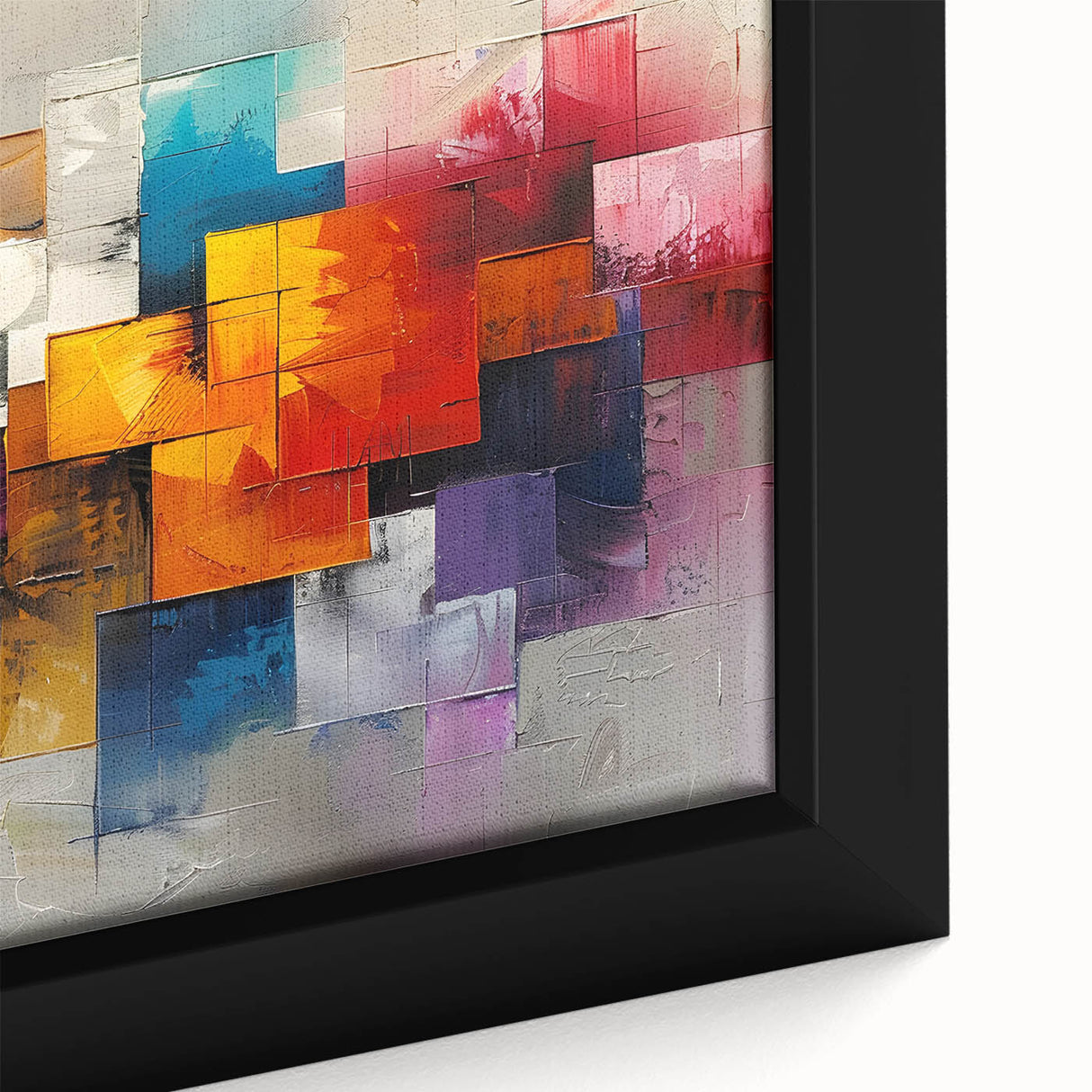 Vibrant Brutalist Wall Art | Colorful Abstract Geometric Industrial Canvas