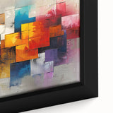Vibrant Brutalist Wall Art | Colorful Abstract Geometric Industrial Canvas