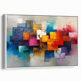 Vibrant Brutalist Wall Art | Colorful Abstract Geometric Industrial Canvas