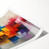 Vibrant Brutalist Wall Art | Colorful Abstract Geometric Industrial Canvas