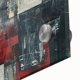Industrial Brutalist Wall Art | Abstract Geometric Canvas with Raw Texture