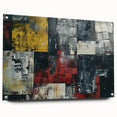 Industrial Brutalist Wall Art | Abstract Geometric Canvas with Raw Texture