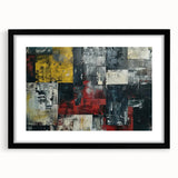 Industrial Brutalist Wall Art | Abstract Geometric Canvas with Raw Texture