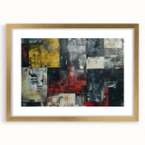 Industrial Brutalist Wall Art | Abstract Geometric Canvas with Raw Texture