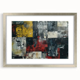 Industrial Brutalist Wall Art | Abstract Geometric Canvas with Raw Texture