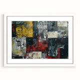 Industrial Brutalist Wall Art | Abstract Geometric Canvas with Raw Texture