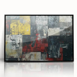 Industrial Brutalist Wall Art | Abstract Geometric Canvas with Raw Texture