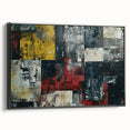 Industrial Brutalist Wall Art | Abstract Geometric Canvas with Raw Texture