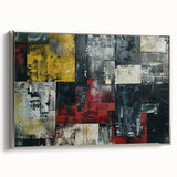 Industrial Brutalist Wall Art | Abstract Geometric Canvas with Raw Texture
