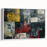 Industrial Brutalist Wall Art | Abstract Geometric Canvas with Raw Texture