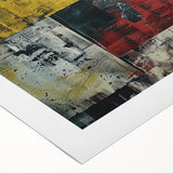 Industrial Brutalist Wall Art | Abstract Geometric Canvas with Raw Texture