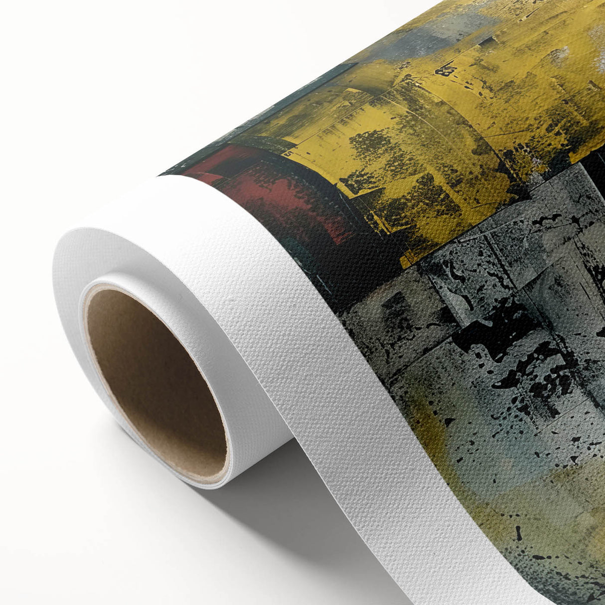 Industrial Brutalist Wall Art | Abstract Geometric Canvas with Raw Texture