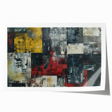 Industrial Brutalist Wall Art | Abstract Geometric Canvas with Raw Texture