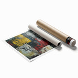 Industrial Brutalist Wall Art | Abstract Geometric Canvas with Raw Texture