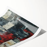 Industrial Brutalist Wall Art | Abstract Geometric Canvas with Raw Texture