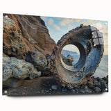 Brutalist Industrial Art | Natural Fusion with Abstract Concrete Sculpture