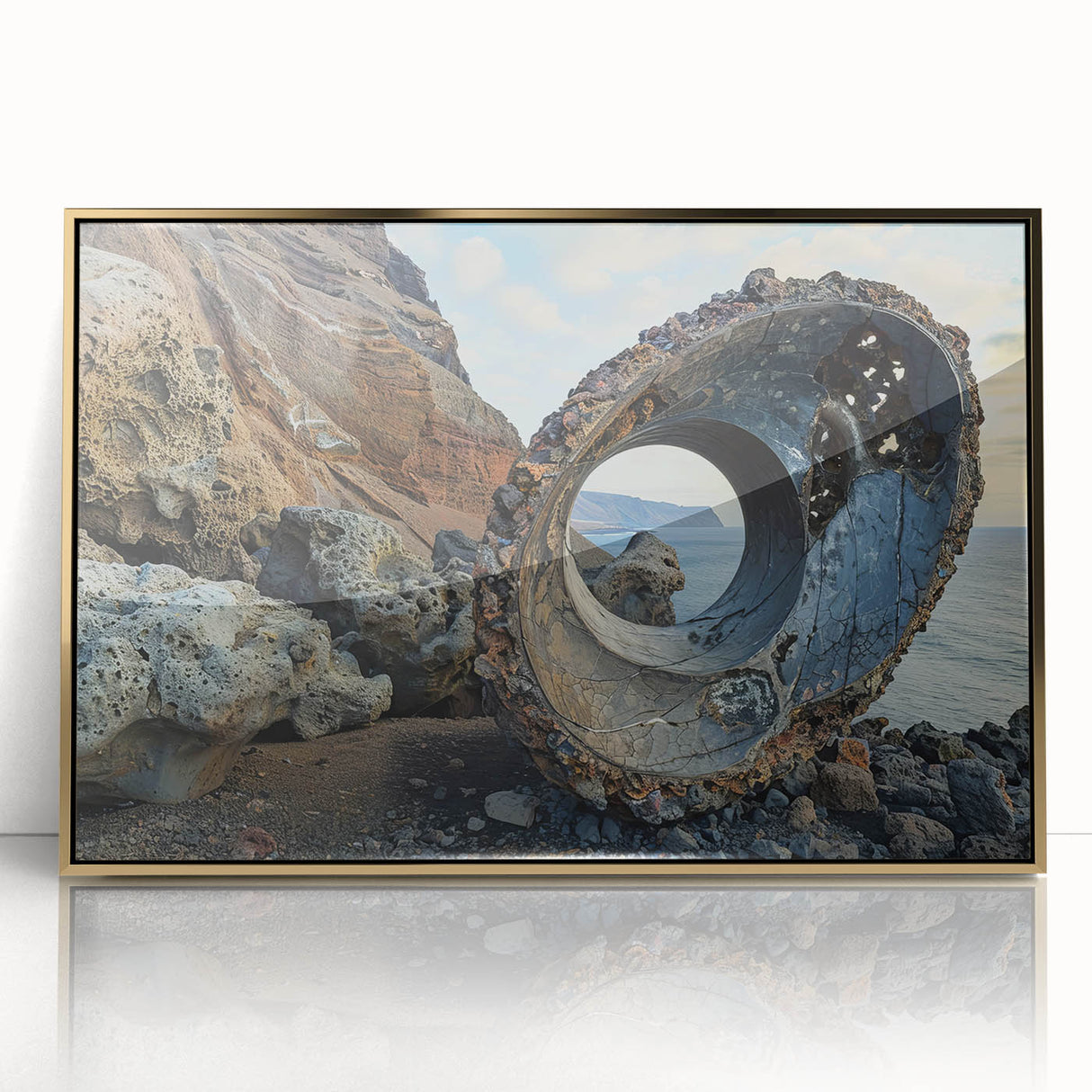 Brutalist Industrial Art | Natural Fusion with Abstract Concrete Sculpture