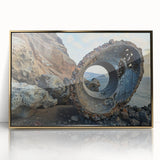 Brutalist Industrial Art | Natural Fusion with Abstract Concrete Sculpture