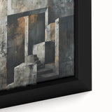 Brutalist Wall Art | Abstract Concrete Staircase | Industrial Canvas Print