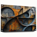 Industrial Brutalist Wall Art | Abstract Circular Geometric Metal Design