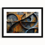 Industrial Brutalist Wall Art | Abstract Circular Geometric Metal Design