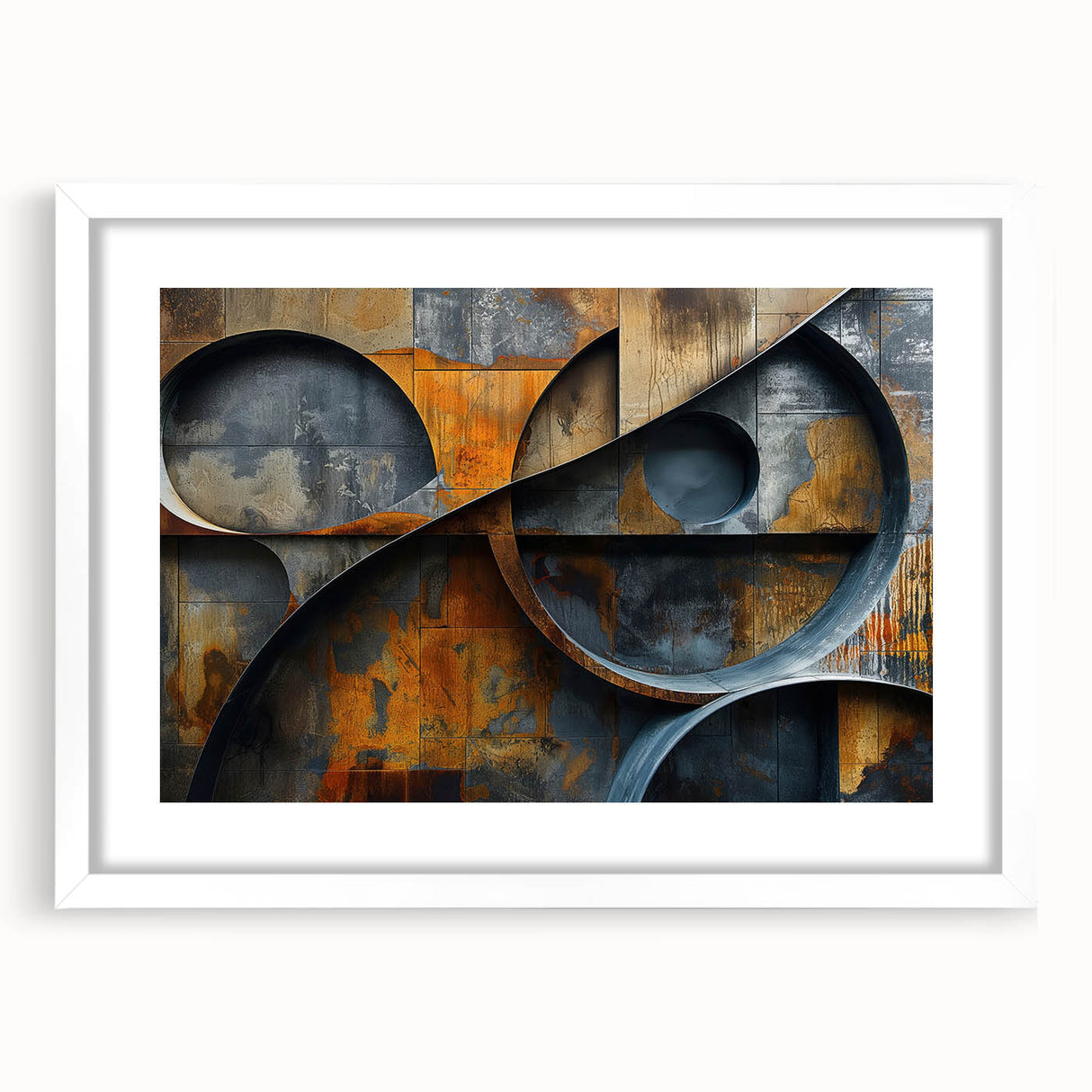 Industrial Brutalist Wall Art | Abstract Circular Geometric Metal Design