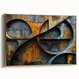 Industrial Brutalist Wall Art | Abstract Circular Geometric Metal Design
